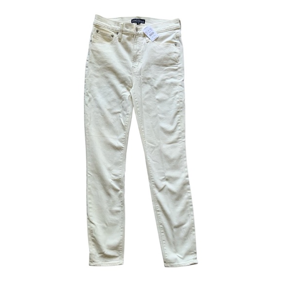 NWT J.Crew 10” Highest-Rise Skinny Jeans in White Denim Sz 26 G1975 - Picture 4 of 9